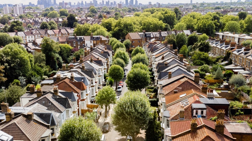 view across the rooftops of Clapton